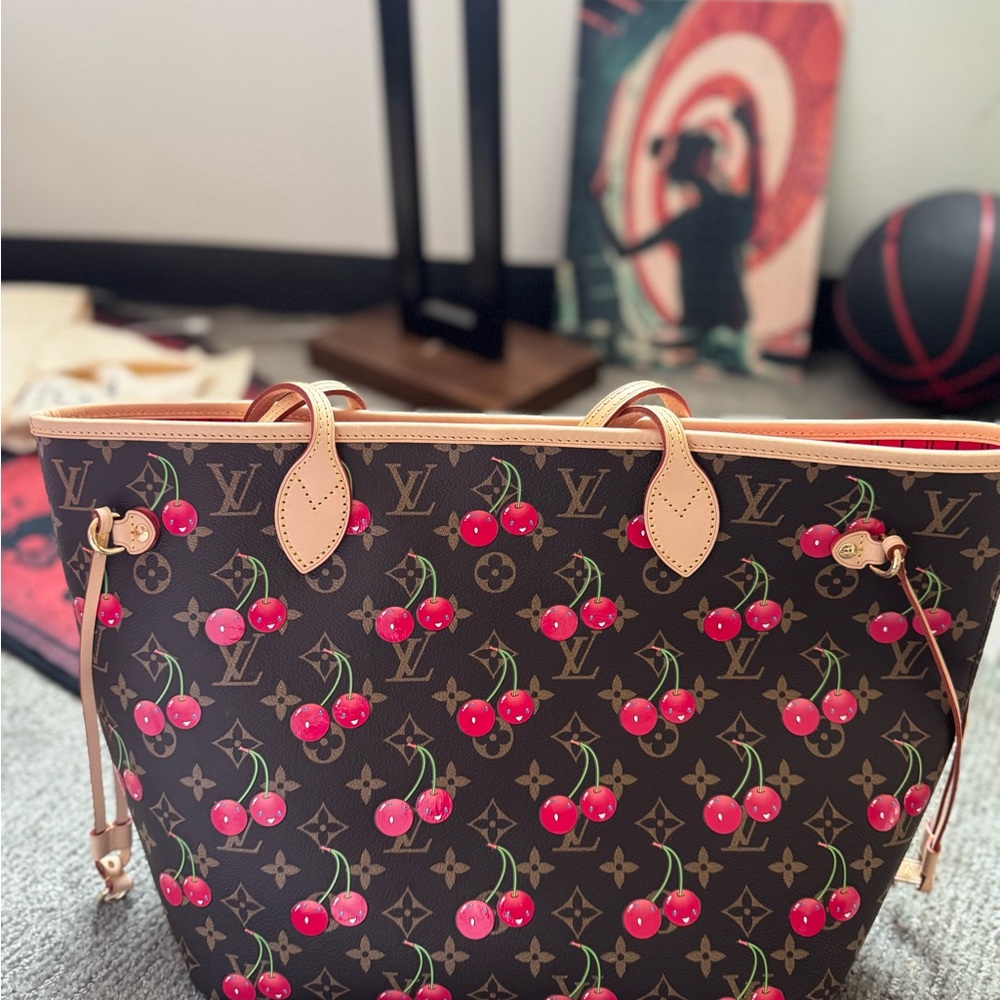 Louis Vuitton x TM Cherry Cerise Neverfull Tote - Picture 2 of 8